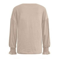 Košulje u boji Modni okrugli vrat Pad dukserice Trendi pulover plus veličina vrhova dugih rukava proljetna