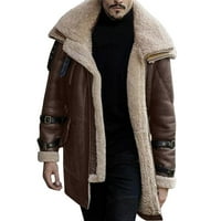 Zimski kaputi za muškarce Poslovni muškarci plus veličina zimski kaput rever ovratnik dugih rukava podstavljena