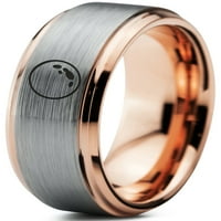 Volfram astronomski prostor puni mjesec prsten za muškarce žene udobnost FIT 18K Rose Gold Step Bevel Edge brušeno polirano