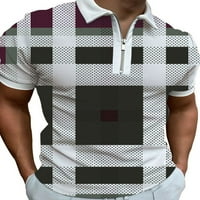 Luxplum mens majice Prednji zip Ljetni vrhovi Polo Majica kratkih rukava Atletska majica Sport Bluuse