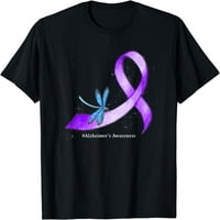 Hippie Dragonfly Ljubičasta vrpca Alzheimerova majica za podizanje svijesti