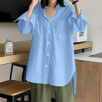 Hoksml slatki vrhovi, plus veličine Ženska ležerna pulover V-izrez Top košulje u boji