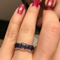 Sehao Set Sapphire Ring Europen i prstenovi Angažovanje vjenčanih par prstenovi za Valentinovo Pokloni plavi, poklon, na klirensu