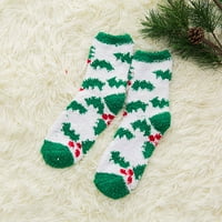 Clearsance 1Pair odrasli Božićne čarape Ženske tople koralne plišane Srednje cijevi čarape