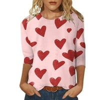 Košulje s dugim rukavima za žene Valentines Dnevna majica Love majica Ispis Tree Majica Odmor Graphic