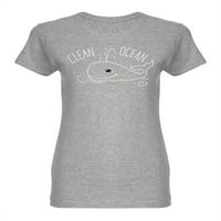 Očistite majicu u obliku oceana Žene -Mage by Shutterstock, Ženska velika