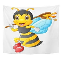 Žuta obožavana crtana pčela Holding ScOop meda lik za bebe Leteća zabavna umjetnost Viseća tapiserija