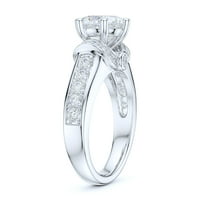 Sterling Silver Luxury Vintage 2Ct Simulirani okrugli sjajni rez Diamond Obećaj zaručnički prsten