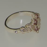 10k bijeli zlatni prirodni opal i ružičasti turmalinski ženski prsten od vintage tratinčica - veličina 4,75