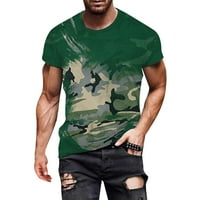 Smiješne majice za muškarce Ljetni modni casual 3D digitalni tisak majica kratkih rukava zelena l