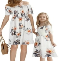 Capreze mammy i me ljuljačke porodične haljine casual cvjetni ispis majica haljina boemian podudaranje