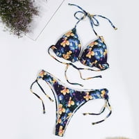 Yanhoo bikini setovi za žene dva cvjetna print brazilskih kupaćih kupaćih kupaćih kostima STRUGE TRONG kupaći kostim za kupaće kostimu za zabavu na bazenu