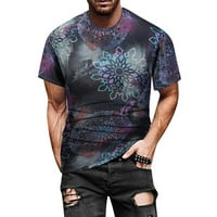 Muška grafička majica Spring Ljeto Slim 3D tiskani kratki rukav T Top bluza Ležerne prilike Tee