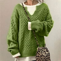 Ženski džemperi Ležerne prilike pulone uzorke u obliku pletenog uzoraka dugih rukava s dugim rukavima