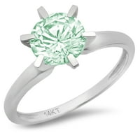 2ct okrugli rez zeleni simulirani dijamant 14k bijelo zlato Graviranje Izjava bridalne godišnjice Angažovanje