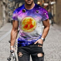 Muška majica Starry Sky Cosmos Gradient Ispiranje Ležerne prilike za odmor u ulici Okrugli izrez Kratki