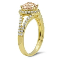 1.49CT SRCE Smeđi šampanjac simulirani dijamant 18k žuto zlato graviranje godišnjice Angažovanje vjenčanog