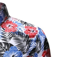Muška košulja modne rukave kratki rukav casual gumb dolje cvjetne tiskane majice na plaži