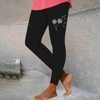 Absuyy guzice za podizanje ženskih modnih struka toplo tiskane zimske pantalone na tajicama crne veličine