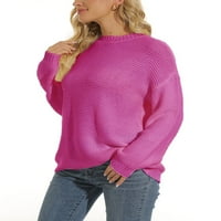 Colisha Women Pletene džempere Jednobojni džemper na dugim rukavima džemper sa dugim rukavima Dnevno