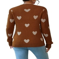 Ležerni štand ovratnik puloveri dugih rukava rđe smeđe žene džempere