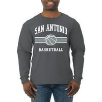 Wild Bobby Grad San Antonio Košarka Fantasy Fan Sports Muška majica dugih rukava, ugljen, veliki