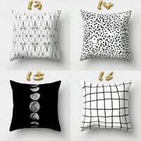 Crno-bijelo geometrijsko bacanje jastučni jastuk s kvadratnim jastukom