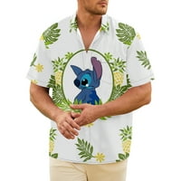 Muška majica dolje majice kratki rukav casual crtani film Lilo Stitch Najbolji prijatelj Floral Hawaii