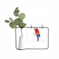 Crveni psitaciformini parrot ptica metalni okvir okvira CERAC vazni dekor