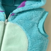 Qinghua novorođenčad dječji dječji djevojčici plišani hoodie prsluk crtani zipper jakna casual kaput