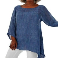 Ženska asimetrična tunika dugih rukava majica labave bluze