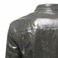 Muška modna tanka kožna jakna stalak zatvarač sa zatvaračem džepna jakna