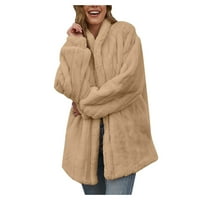 Ženski kaput jesen i zimska moda čista boja s dugim rukavima kardigan plišani casual kaput
