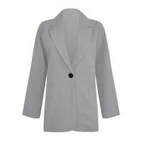 NSENDM vuneni zimski kaput Ženski plus veličine Blazer elegantno sportsko ljeto ugrađene jakne odijelo ženske jakne zimski kaput sivi 3x-veliki