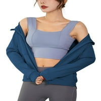 Beiwei Dame Hoodie puna zip jakna dugih rukava joga pršta brzo suha odjeća fitness bluza s kapuljačom