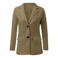 SNGXGN Womens Casual Blazer jakne džepovi Business Casual Otvoreno Prednji dugi rukav Radno kancelarijski
