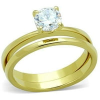 Ženski zlatni prsten 316L nehrđajući čelik Anillo Color Oro para mujer ninas acero inoksidljivo sa AAA razredom CZ u Clear Sarah