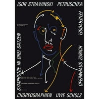 Geissbuhler, K. Domenic crna modernog uokvirenog muzeja Art Print Naslijed - Igor Strawinski