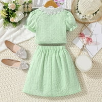 Rovga odijelo za djevojke Dječje ljetne majice kratkih rukava na vrhu suknje odjeću za odjeću za odjeću
