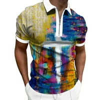 Golf košulje za muškarce Proljeće i ljetni modni Ležerne prilike Retro ulje slika Print Rever Polov