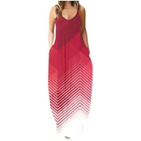 Sendresses for Women Plus size Maxi haljina za žene Grafički casual bez rukava V izrez Loop Fit Cami