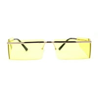 Muški minimalistički metalni pola obruča bočni vizir Robotske sunčane naočale zlato žuto