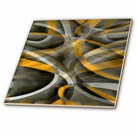 Osamsetih senfa žute na sivom apstraktnom traku uzorak keramičke pločice CT-355244-3