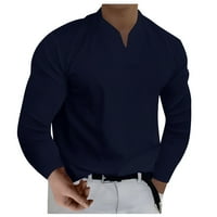 Modni brendovi muškarci majice dugih rukava casual solid pulover Henley opušteni fit pulover novi dolazak