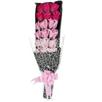 Umjetno lažno cvijeće, široko korištenje simulacijskog ruža Bouquet poklon kutija, cvijeće, restoran za ljubitelje kućnih ljubitelja gradijent ružičaste + kutije, gradijent ljubičaste + kutije