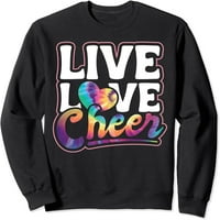 Live Love Cheer Girl Tie Dye Cheerleading CheerLeader Plower Duweathirt