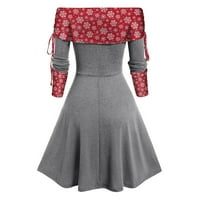 Ljetne haljine za prodaju za žene za žene dugih rukava za patchwork haljina jedno ramena OFF midi fit