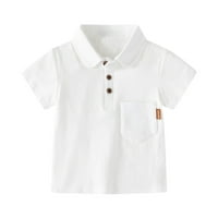 Toddler Boys košulje od punog boja Ispiši se navratnik kratkih rukava ljetni casual labavi mazivo veličine 130; 5- y