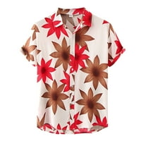 Luiyenes muške modne majice TOP Floral Hawaii tiskana gornja majica s kratkim rukavima Stil Stylish