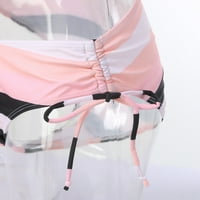 Yubnlvae ženski splitski kupaći kostimi Bikini set ružičasti rubci Edge jedan podesivi struk